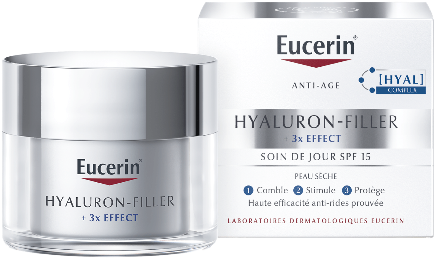 Eucerin Hyaluron-Filler + 3x Effect Soin de Jour SPF15 Peaux Seches - 50 ml