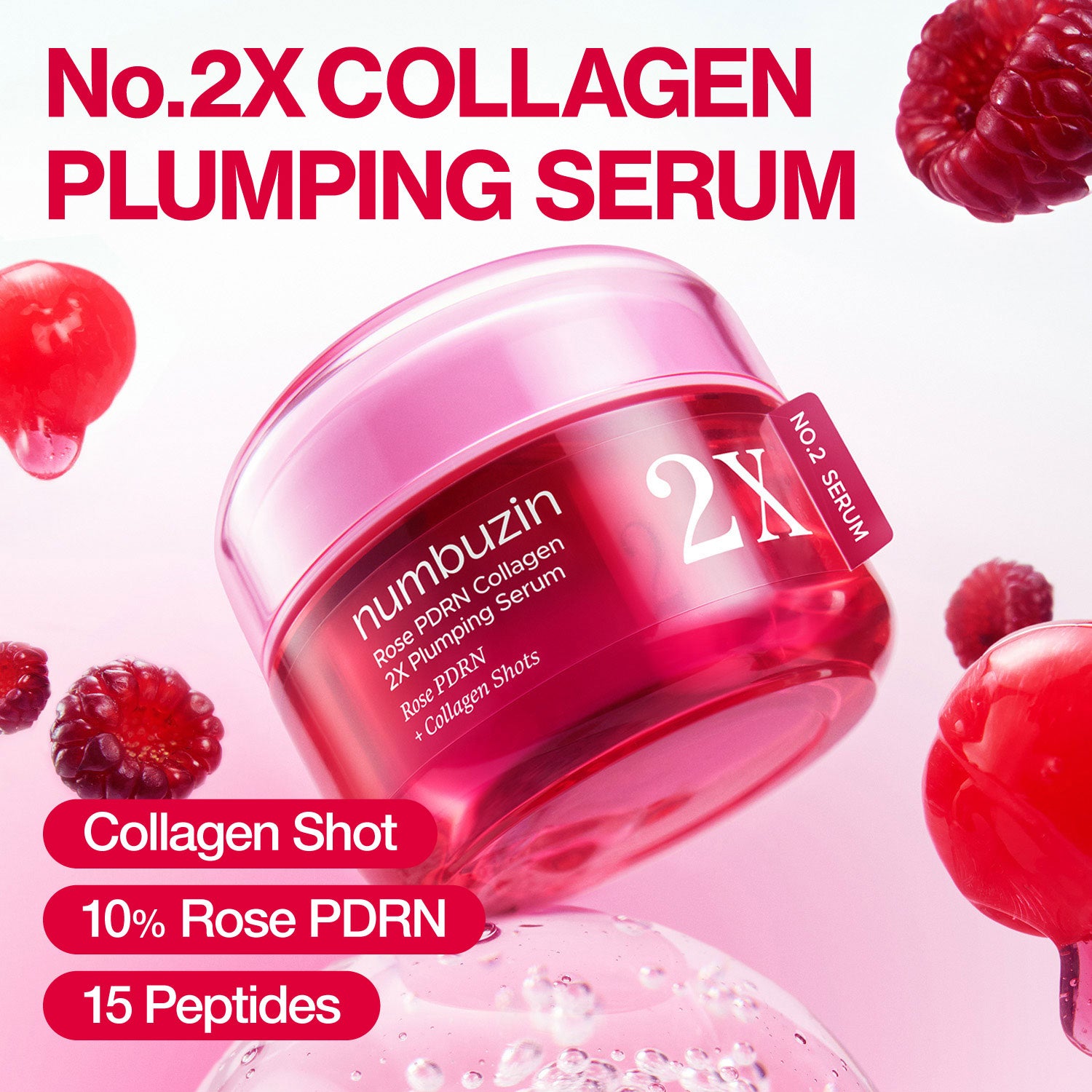 numbuzin No.2 Rose PDRN Collagen 2X Plumping Sérum - 30 ml — vue 3