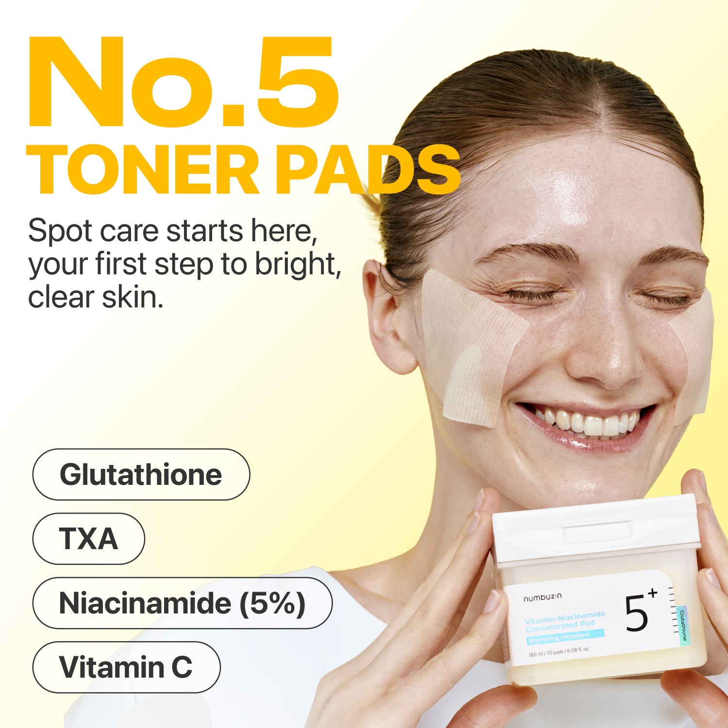 numbuzin No.5+ Vitamin-Niacinamide Concentrated Pad - 70 pads