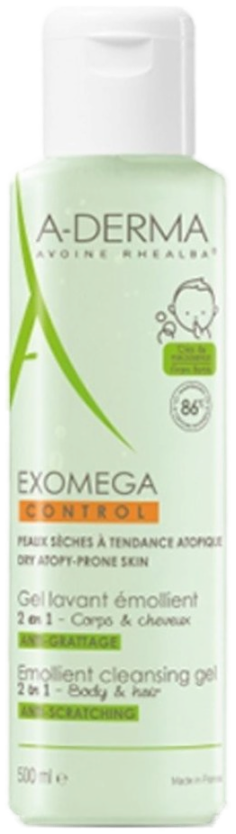 A-Derma Exomega Control Gel Lavant Émollient 2en1 - 500 ml