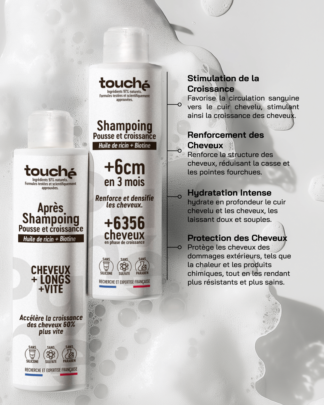 Touché Pack Shampooing et Après-Shampooing Pousse et Croissance 250 ml + 250 ml — vue 3