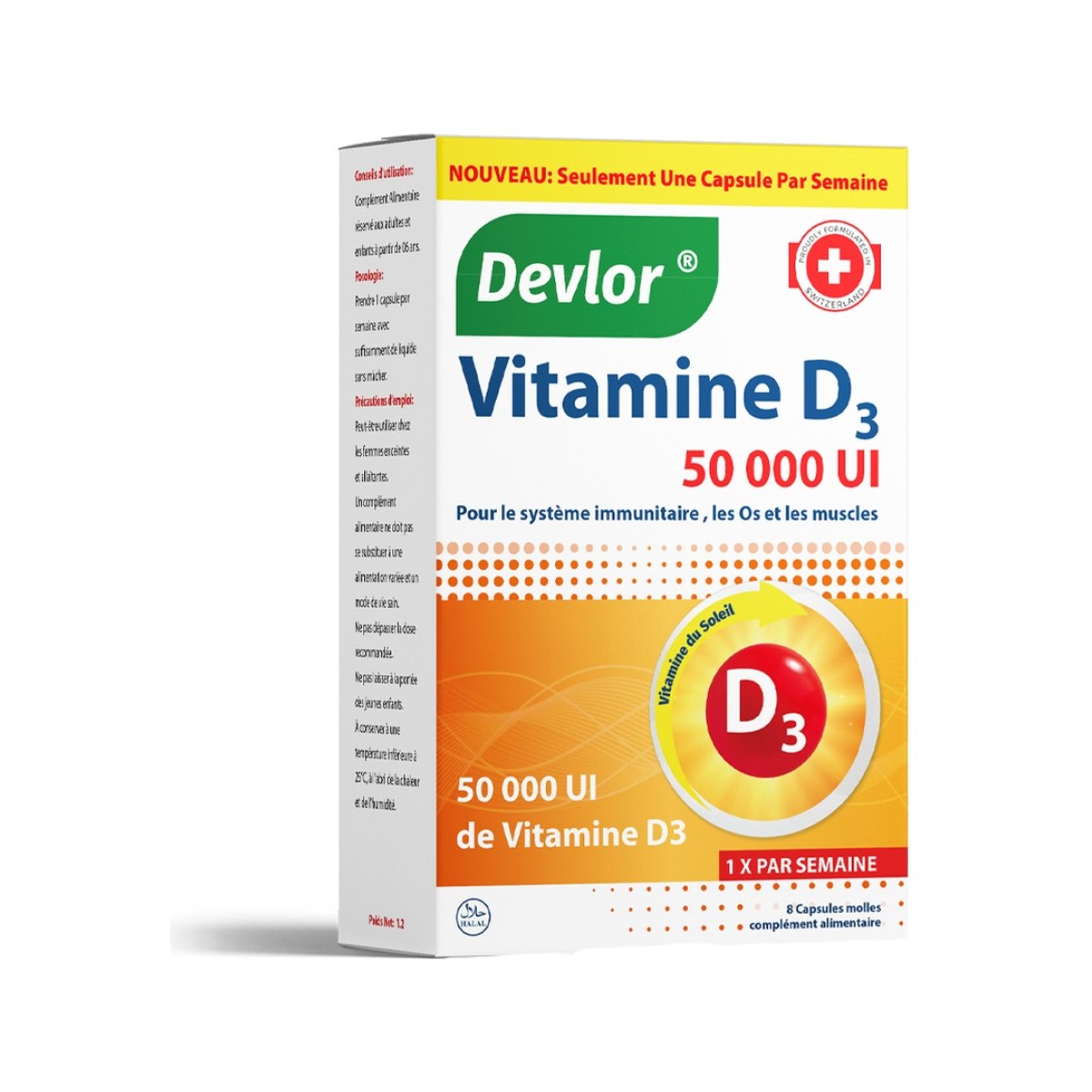 Devlor Vitamine D3 50 000 UI Capsules Molles - 8 capsules