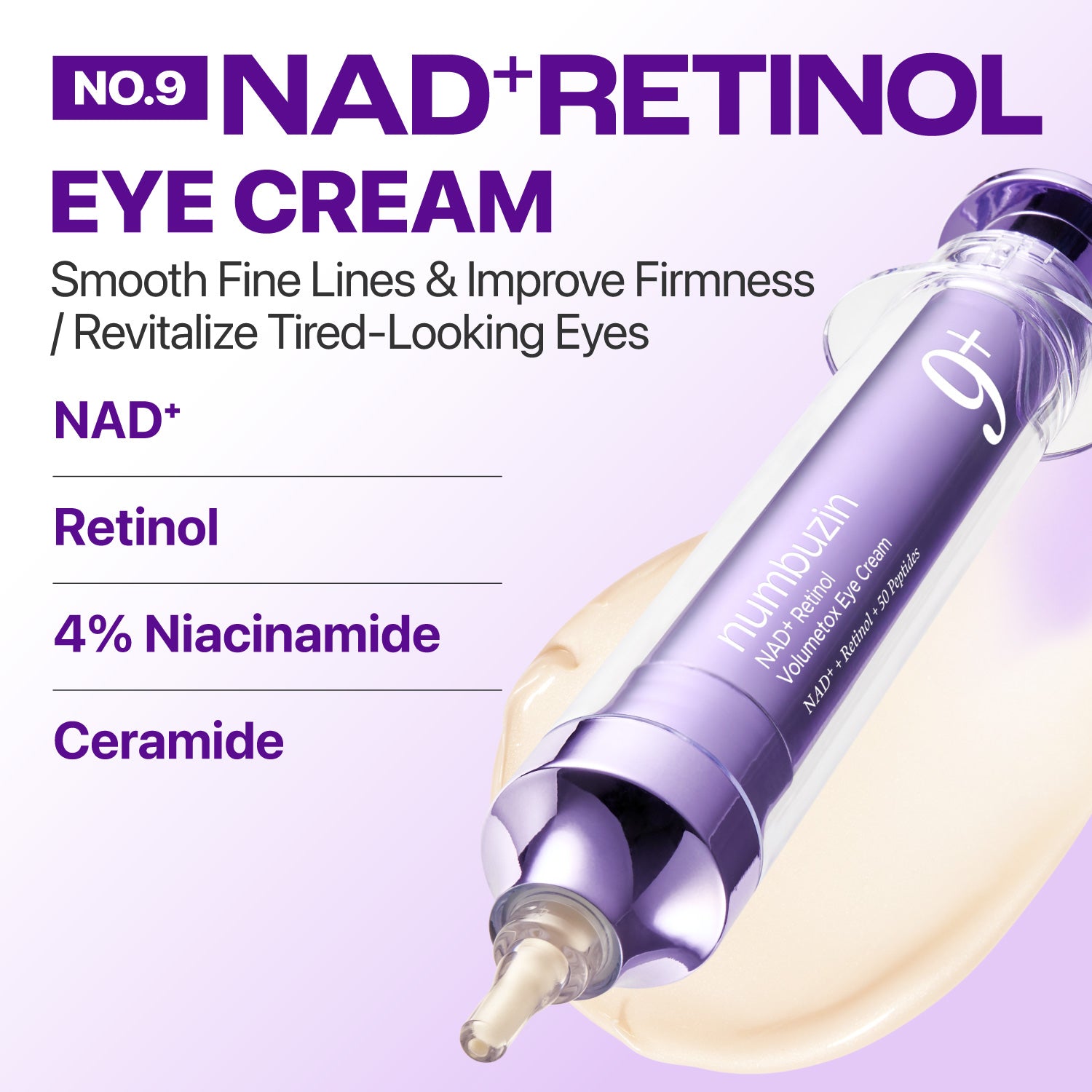 NUMBUZIN 9+ NAD+ Retinol Volumetox Eye Cream 10ml — vue 4