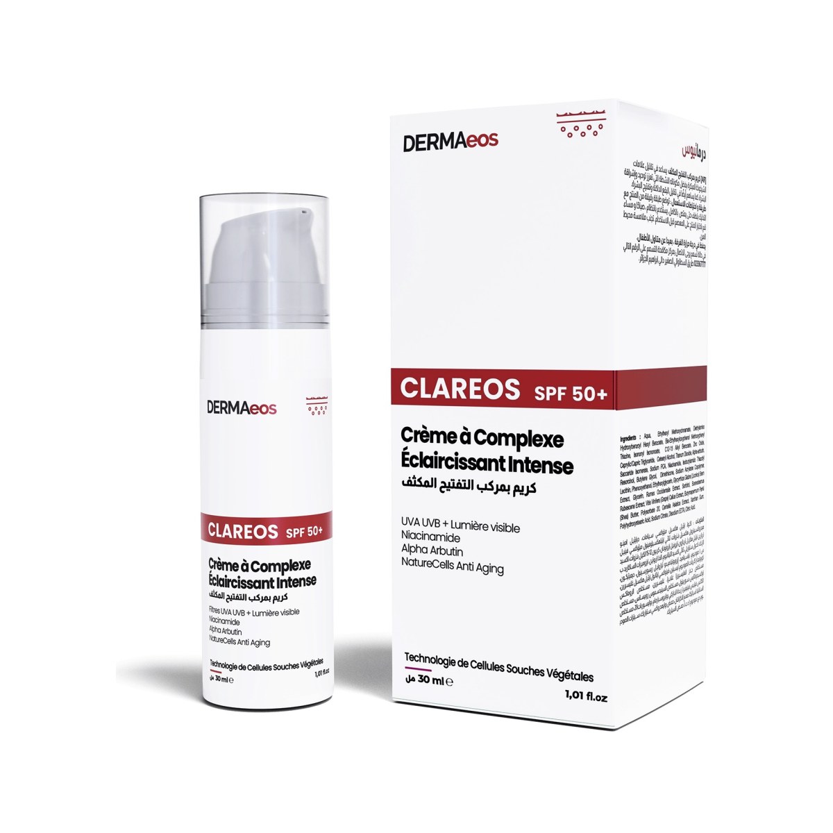 Dermaeos Clareos Crème Complexe Éclaircissant Intense SPF50 30 ml