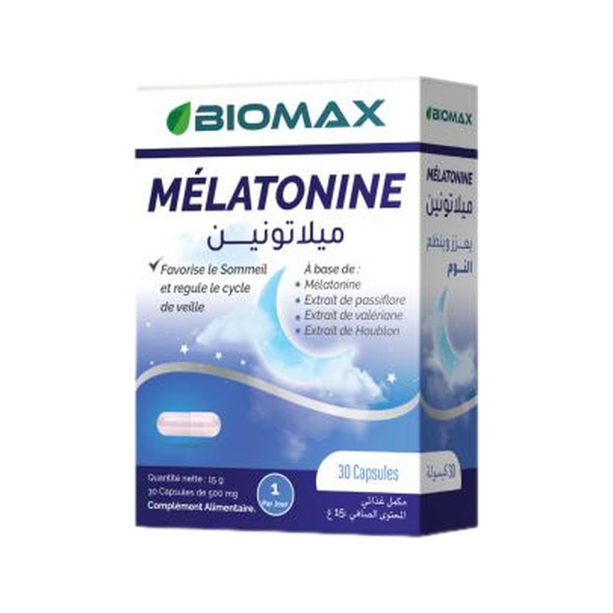 Biomax Mélatonine 3 mg - 30 capsules