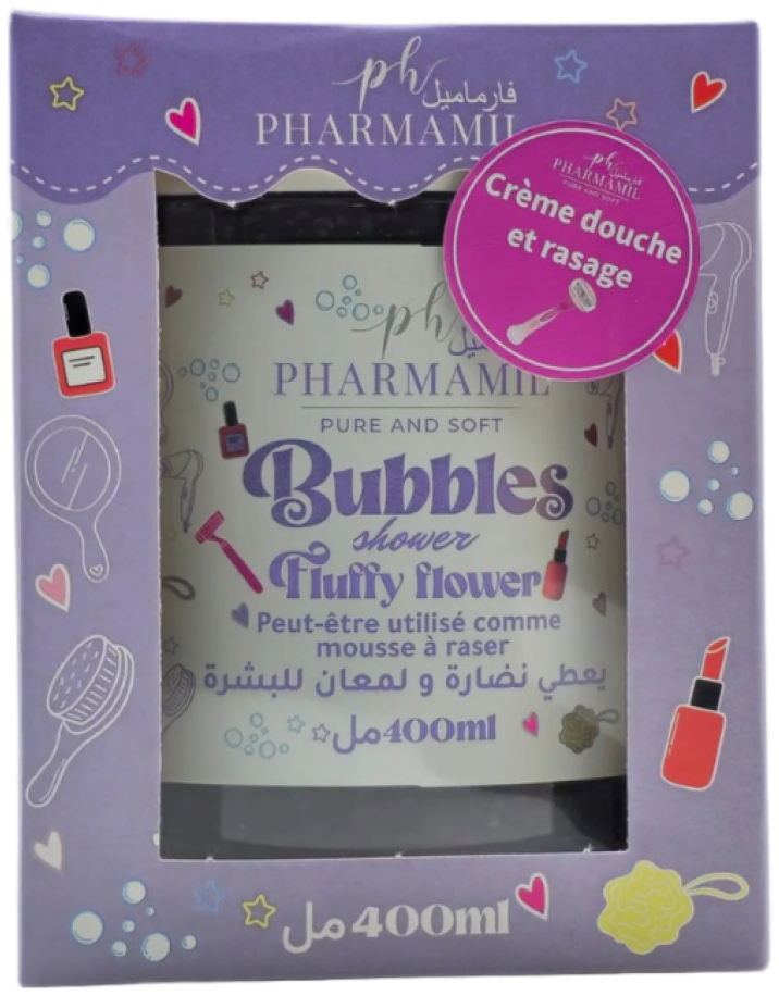 Pharmamil Pure and Soft Bubbles Shower Fluffy Flower - Crème douche et rasage 400 ml