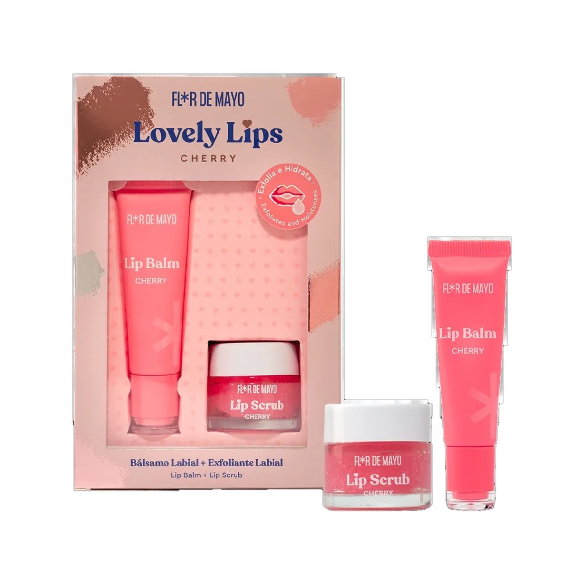 Flor de Mayo Lovely Lips Coffret Cherry (Exfoliant labial 20 g + Baume labial Cherry 15 g)